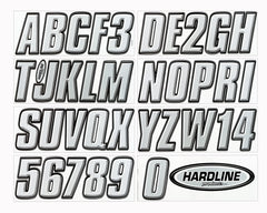 Hardline Products USA Series 800 close-up beveled silver lettering for a factory-like finish