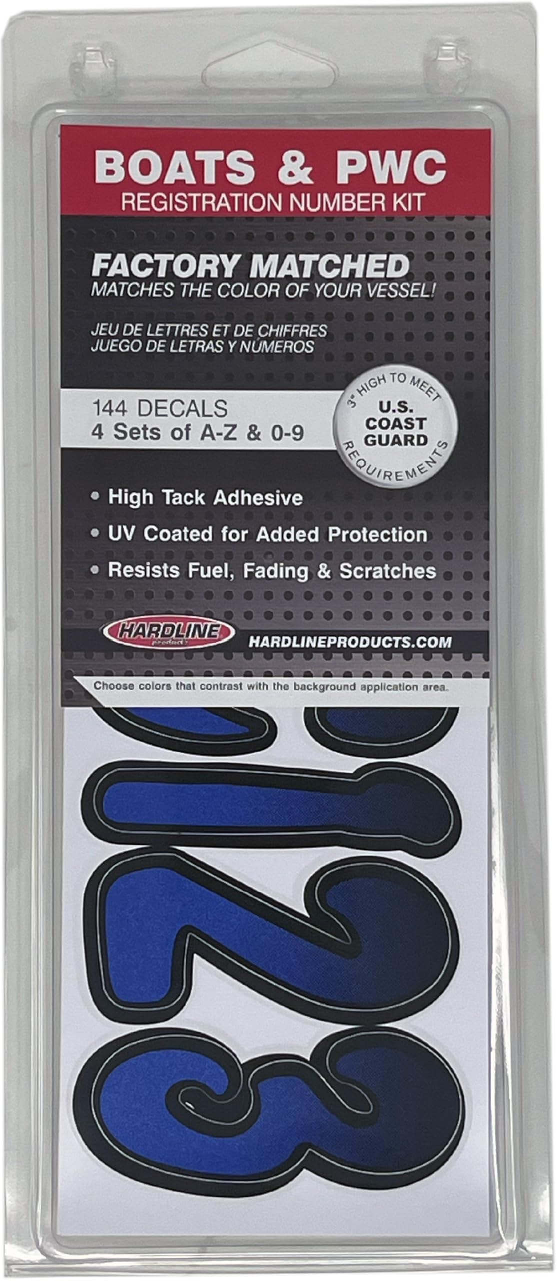 Hardline Registration Kit letters and numbers closeup demonstrates complete 146-piece kit.