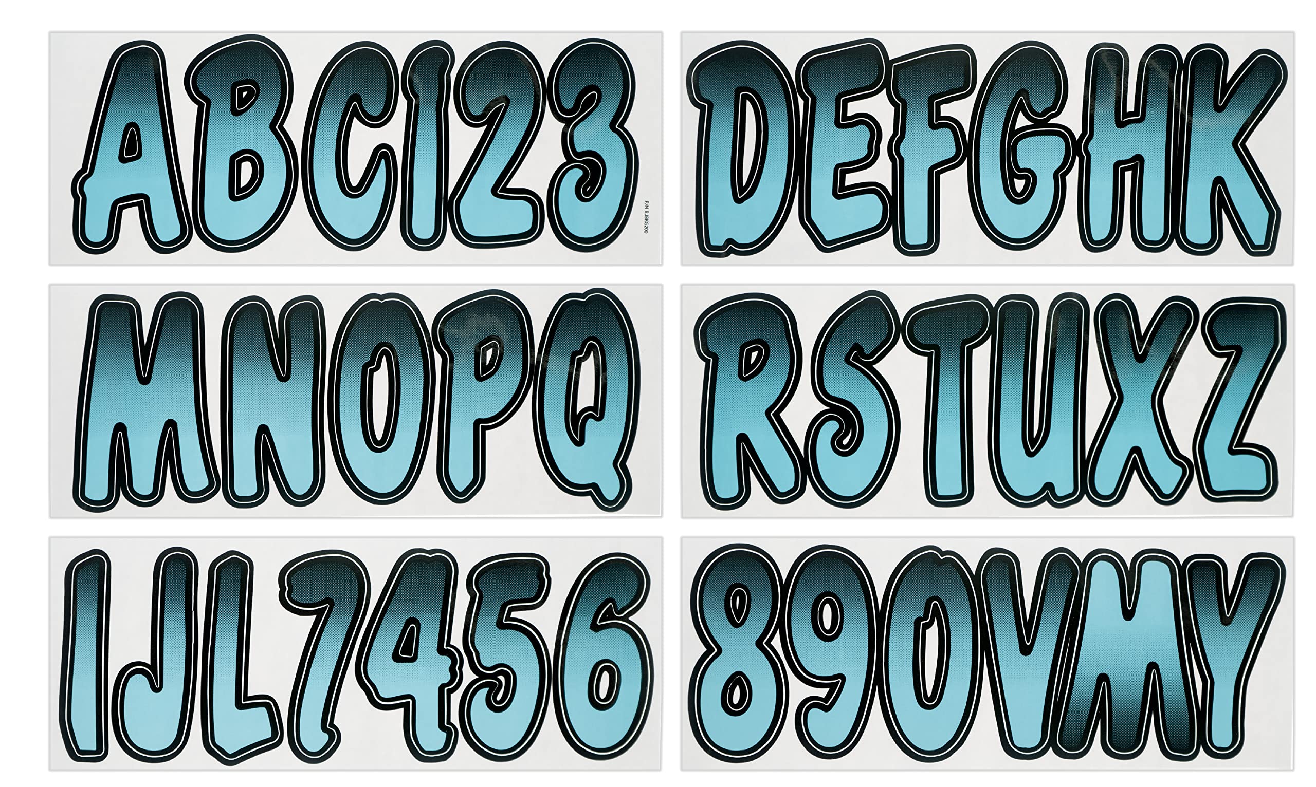 Hardline Series 200 bluejay gradient decal close-up for vivid visibility