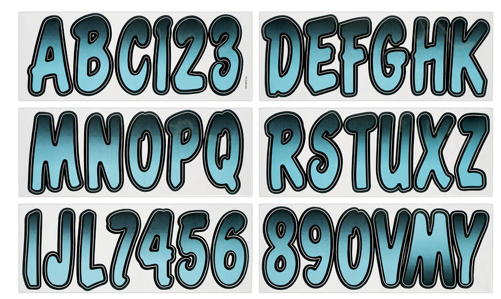 Hardline Series 200 bluejay gradient decal close-up for vivid visibility