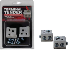 Hardline Terminal Tender front view highlights rugged CNC billet aluminum for durable power connections