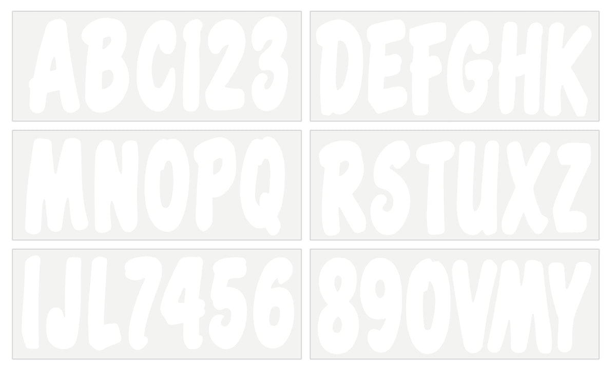 Hardline Products USA Series 200 registration letters A-Z applied to boat hull for clear visibility.