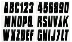 Hardline USA Series 350 decal kit contents for complete registration lettering.