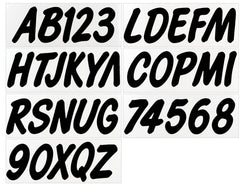 Hardline USA Series 400 registration numbers on a hull for high visibility.