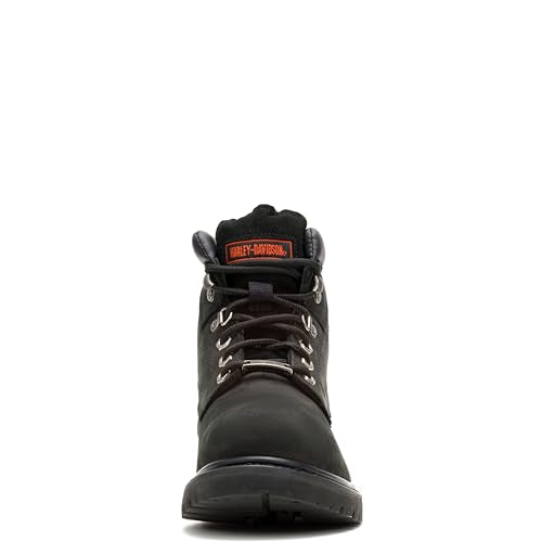 Harley-Davidson Wolverine Badlands boot side badge shows authentic branding.