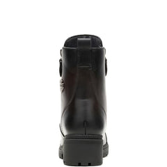 Back view of Amherst boot showing Harley bar and shield logo for authentic style.