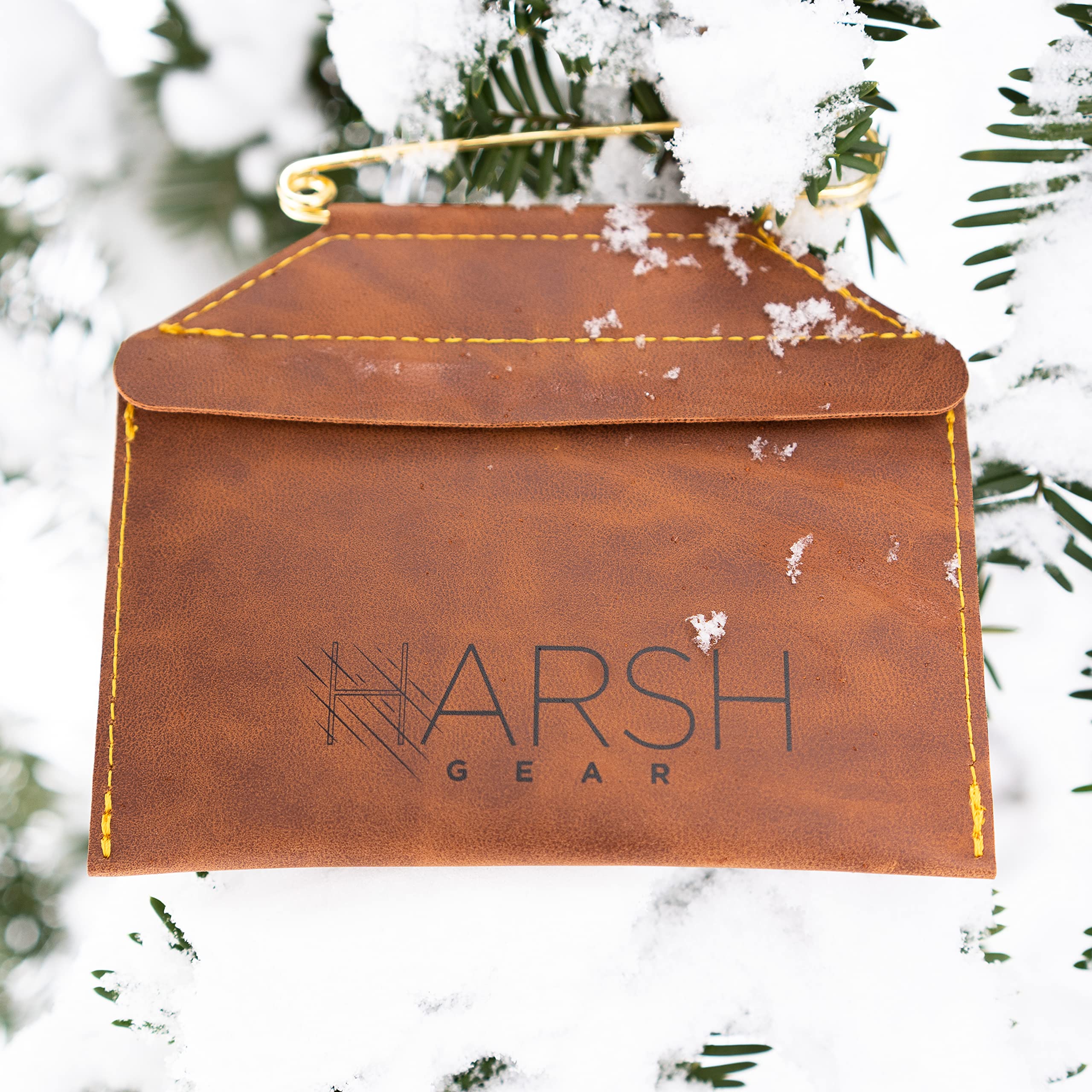 Harsh Gear Weatherproof license holder clear window close-up with rain-ready gloss.