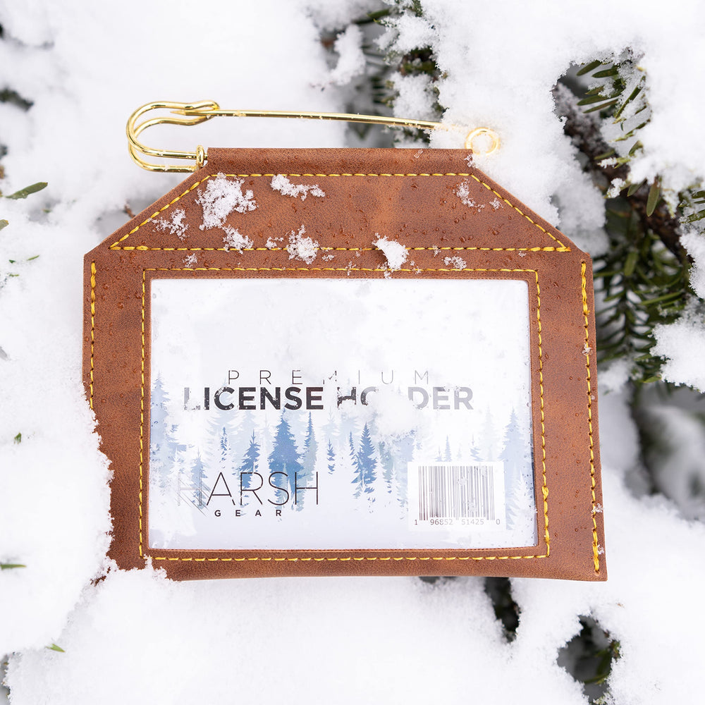 Harsh Gear Weatherproof license holder resists rain for daily use.