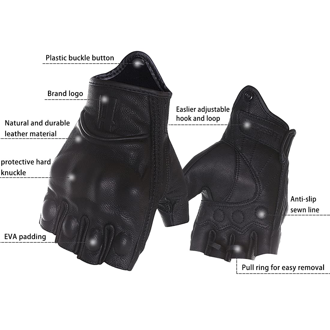 Harssidanzar leather riding gloves providing tactile control on handlebars.