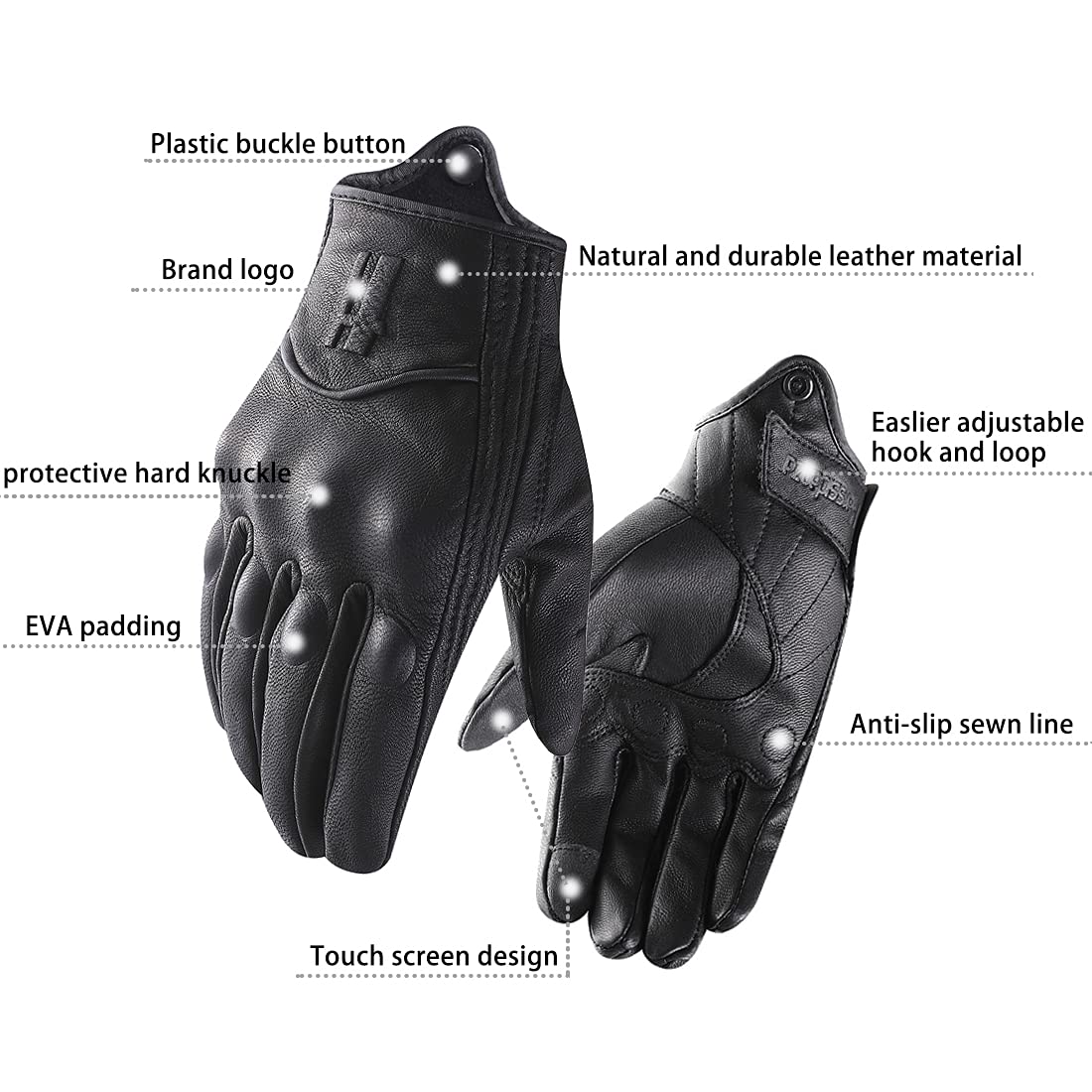 Harssidanzar GM028 gloves with palm anti-slip pad for secure braking