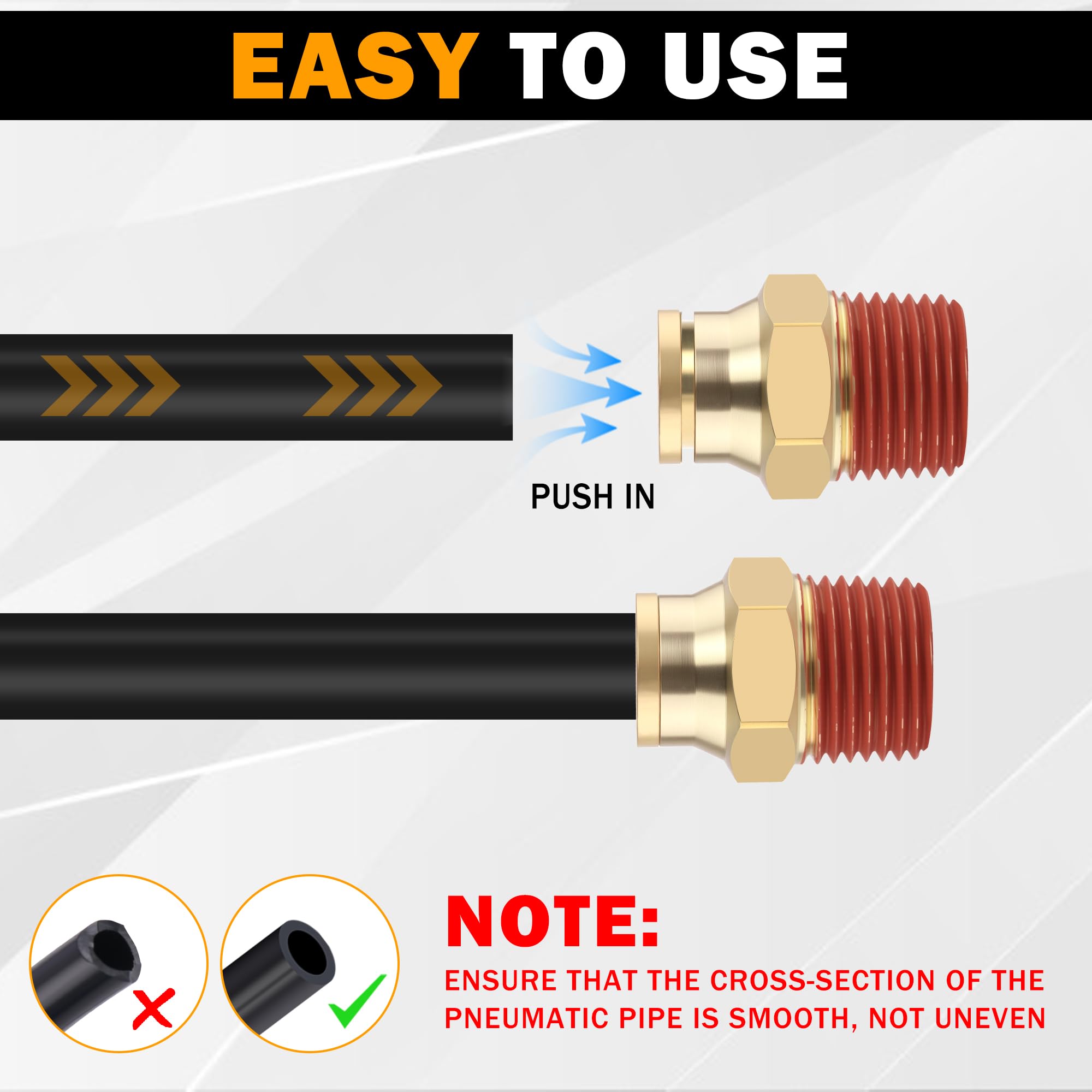 HASAOMOI fittings used in automotive pneumatic systems with nylon air lines.