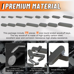 HASAOMOI Woodruff key stock made of stainless steel for durability.