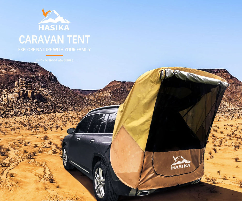 Hasika hatchback tent offers shade at festivals and camping