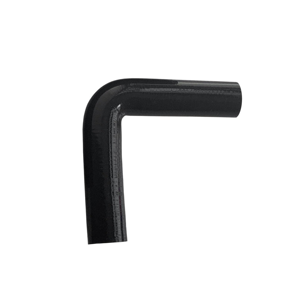 Haturmyko 90-degree silicone elbow hose connects intercooler piping with flexible reinforcement.