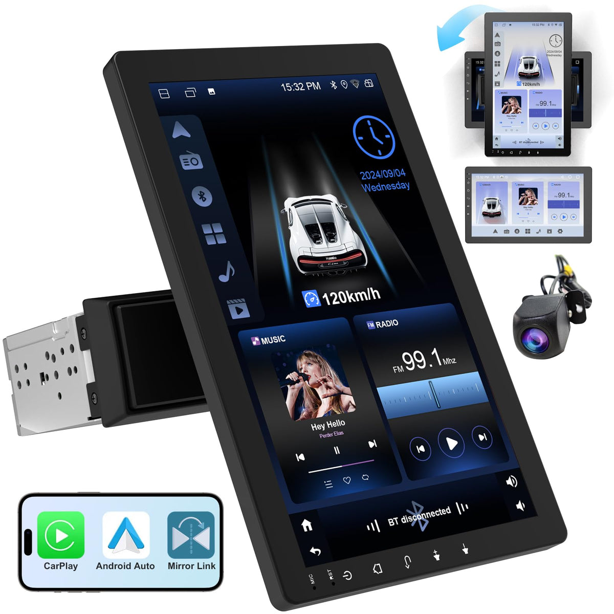 Haudio front panel angled view showing touchscreen and controls for clear interface use