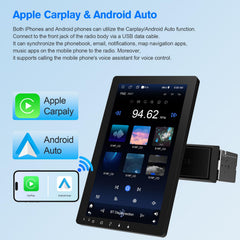 Haudio close-up of rotatable 10.1 inch IPS screen demonstrating viewing angle flexibility