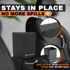 HAUSSIMPLE compact 0.8-gallon car trash can fits neatly for daily waste.