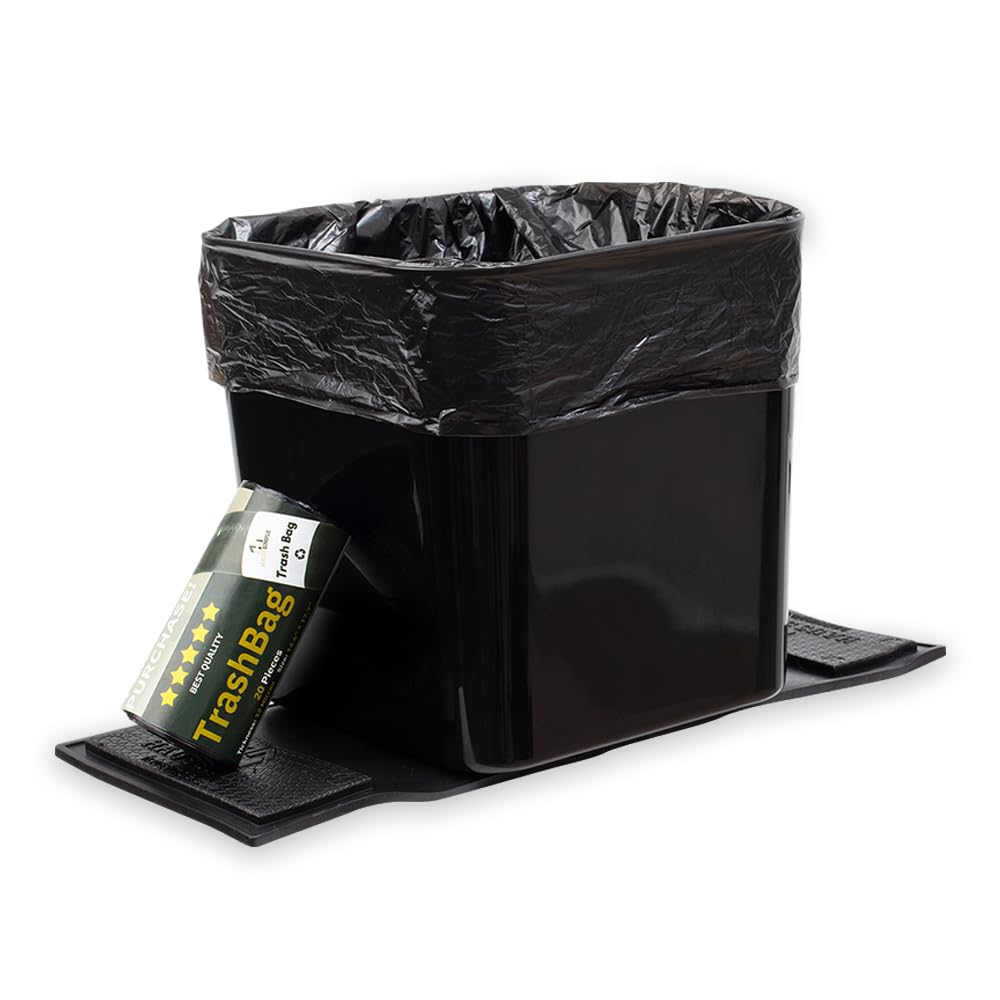 HAUSSIMPLE car trash can with stability wings prevents tipping during turns.