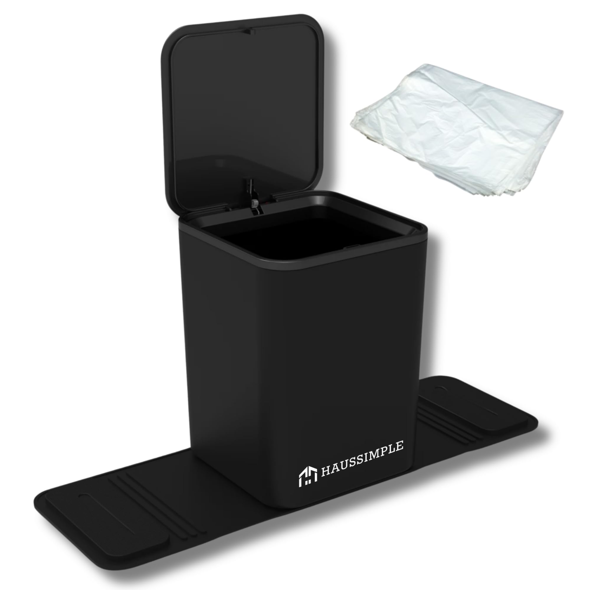 HAUSSIMPLE Car Trash Can with stability wings keeps waste secure during turns.