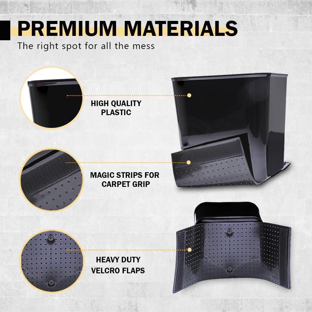 HAUSSIMPLE trash bin attached to fabric mats with Magic Strip.