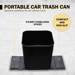 HAUSSIMPLE trash bin attached to rubber mats with clips for secure fit.