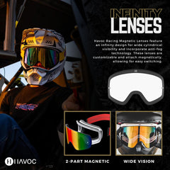 Havoc Racing Infinity Lenses magnetic interchangeable system for quick lens swaps during rides