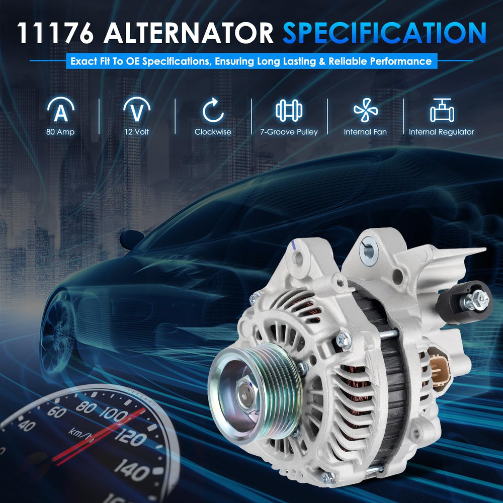 HAYIAUTO 11176N alternator pulley-side image with 7-groove pulley