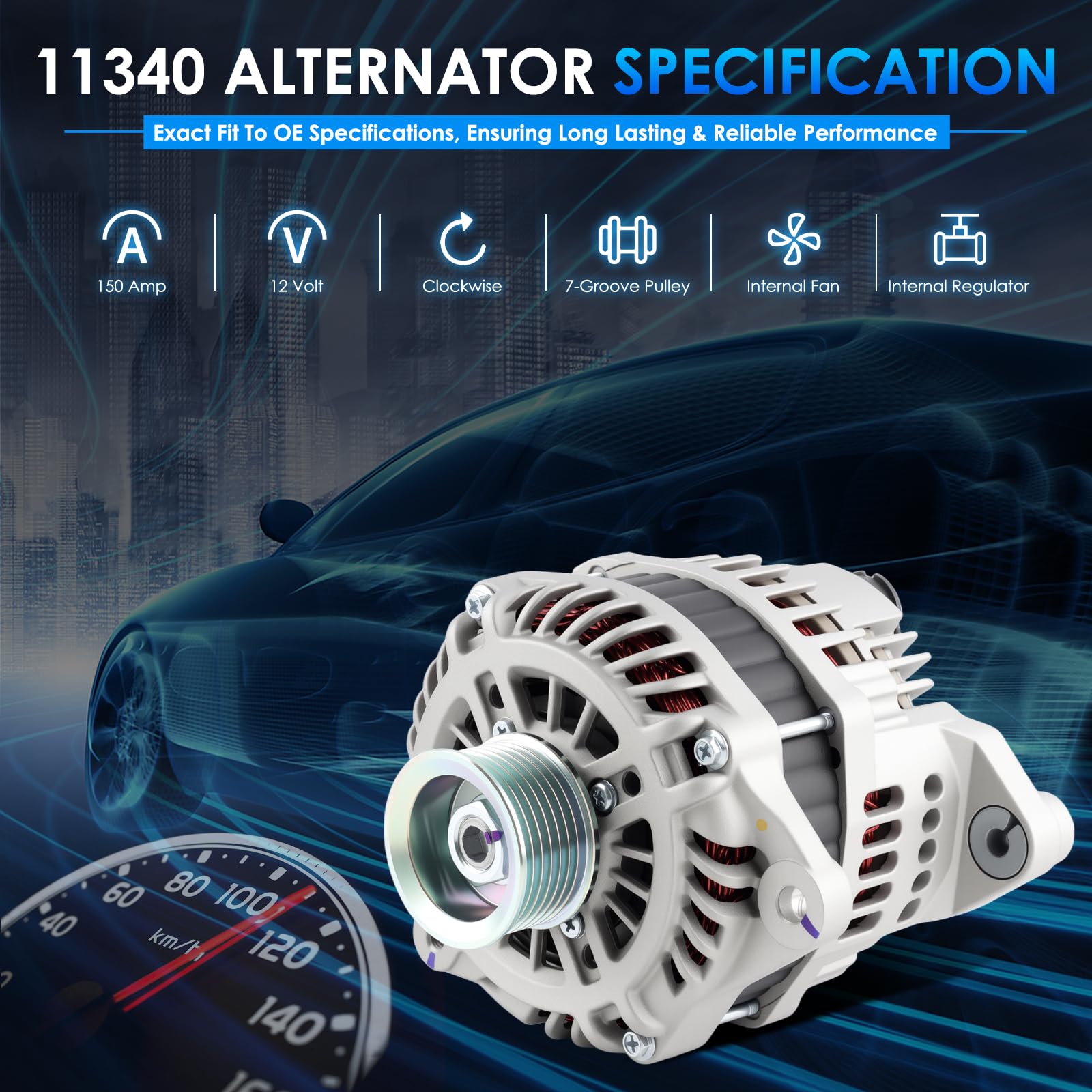 HAYIAUTO 11340N pulley-area, 7-groove pulley for reliable belt engagement