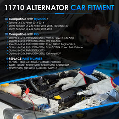 Hayiauto 11710N alternator rear view highlighting internal regulator for stable output