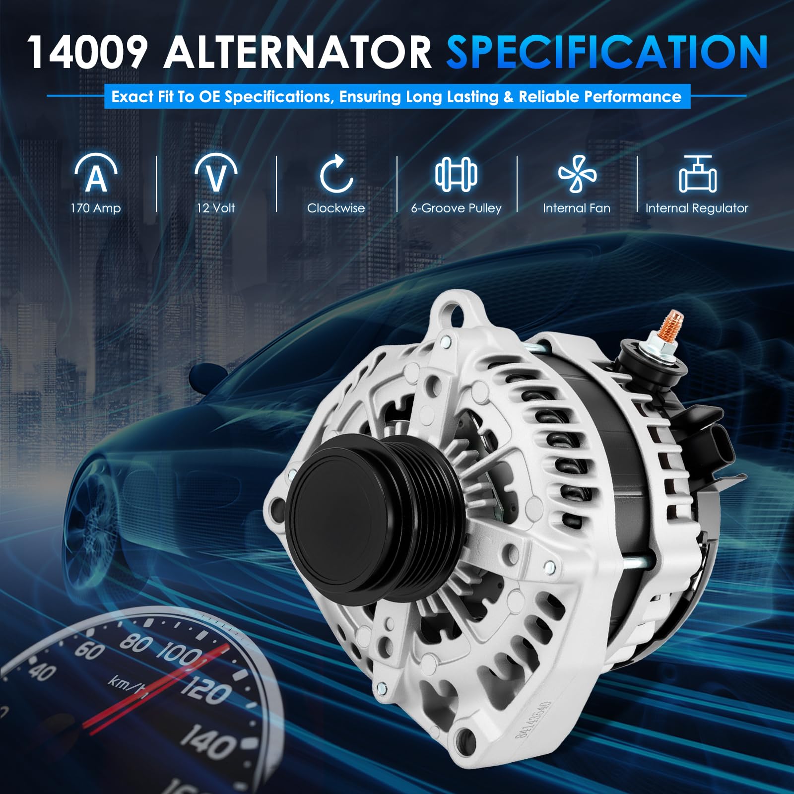 HAYIAUTO 14009N pulley view illustrating 6-groove belt compatibility