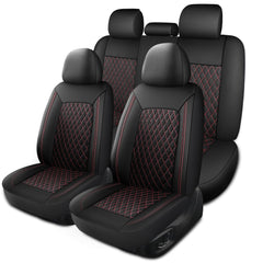 HChengkikz leather seat cover full set protects front and rear seats with coordinated style.