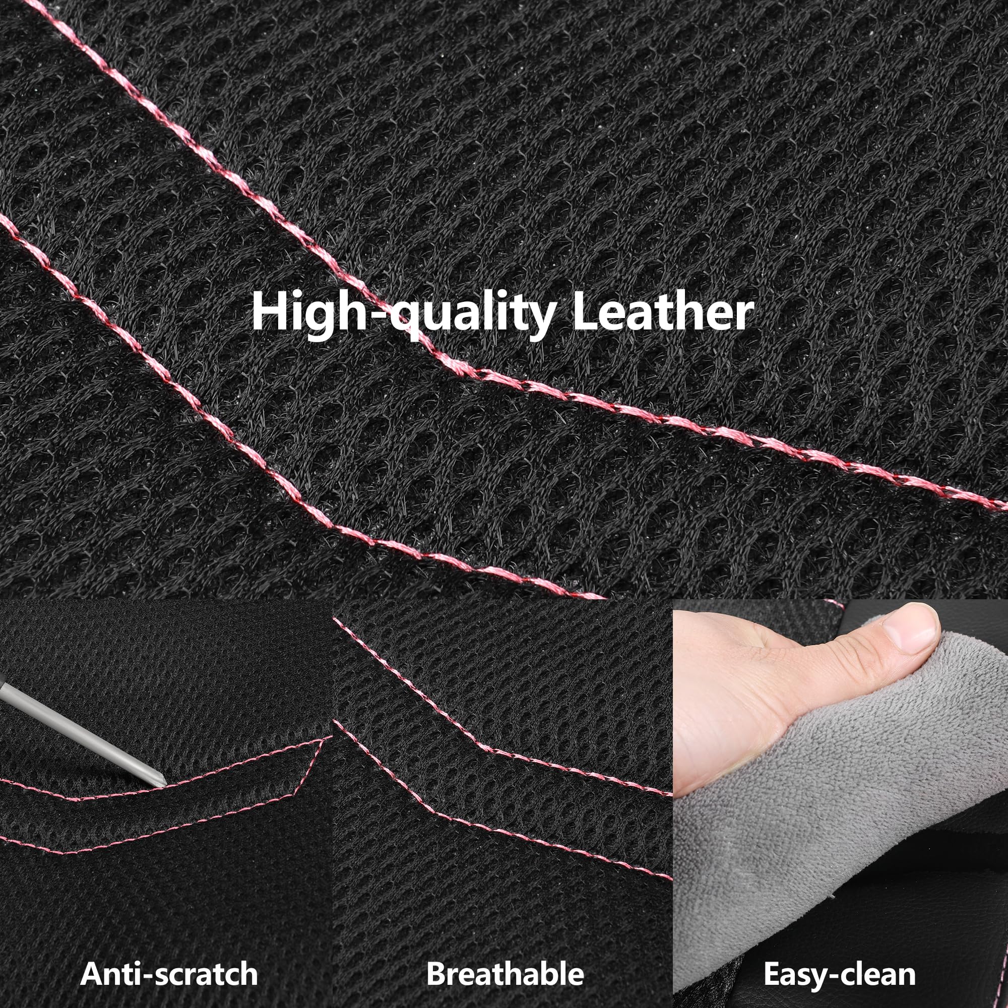 HChengkikz pink seat covers headrests set for uniform aesthetic and comfort.