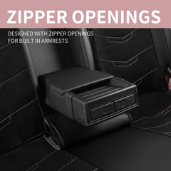 HChengkikz pink seat covers sport design with breathable perforations for ventilation.