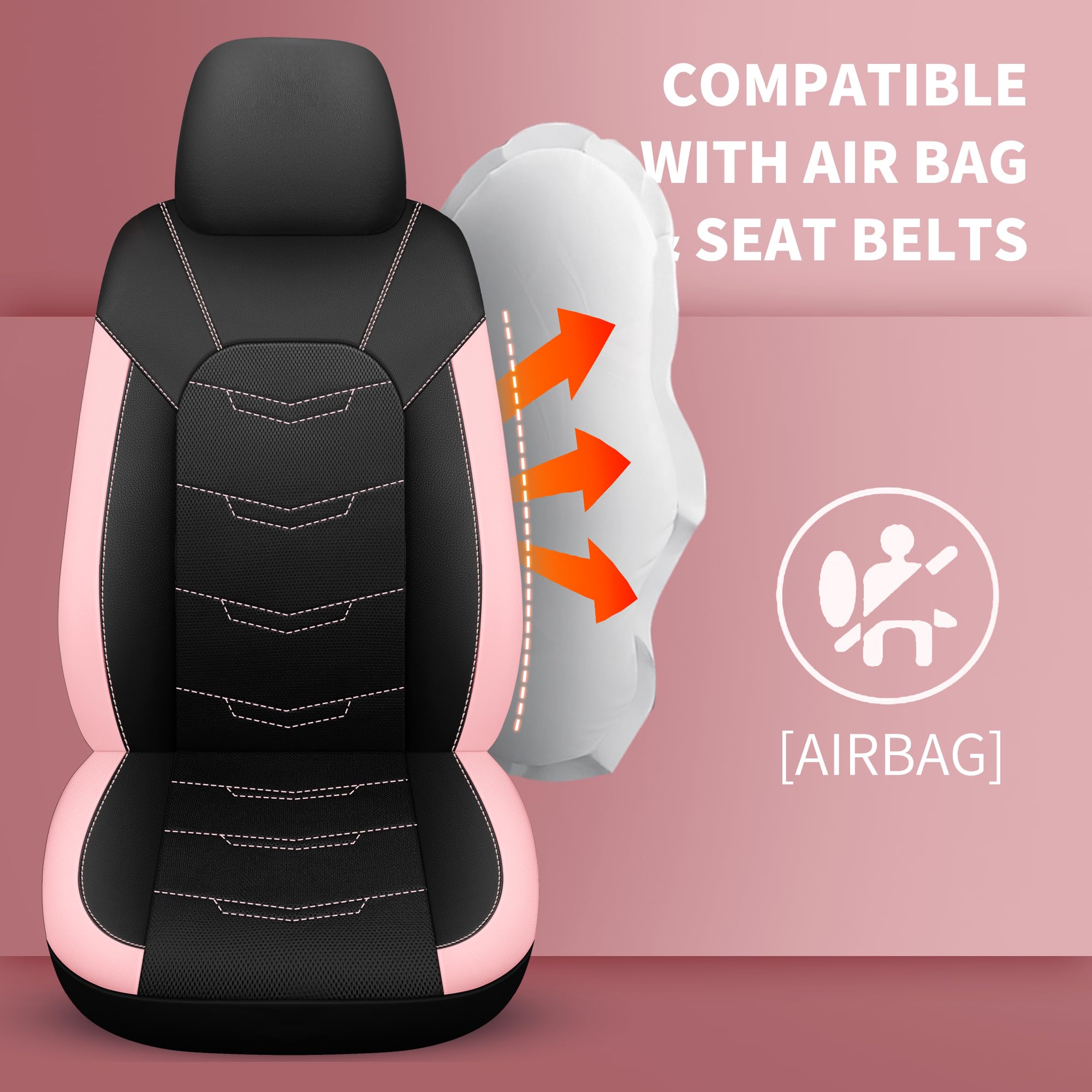 HChengkikz pink seat covers universal fit for most cars.