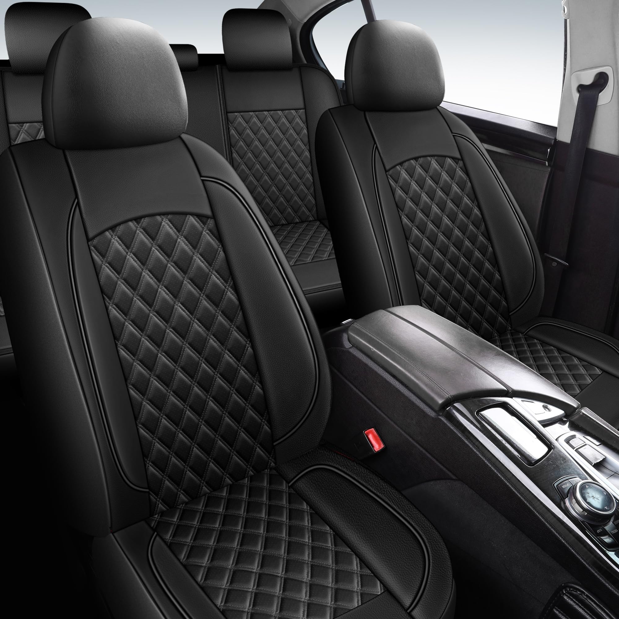 HChengkikz rear seat cover provides full coverage with durable, easy-care material.