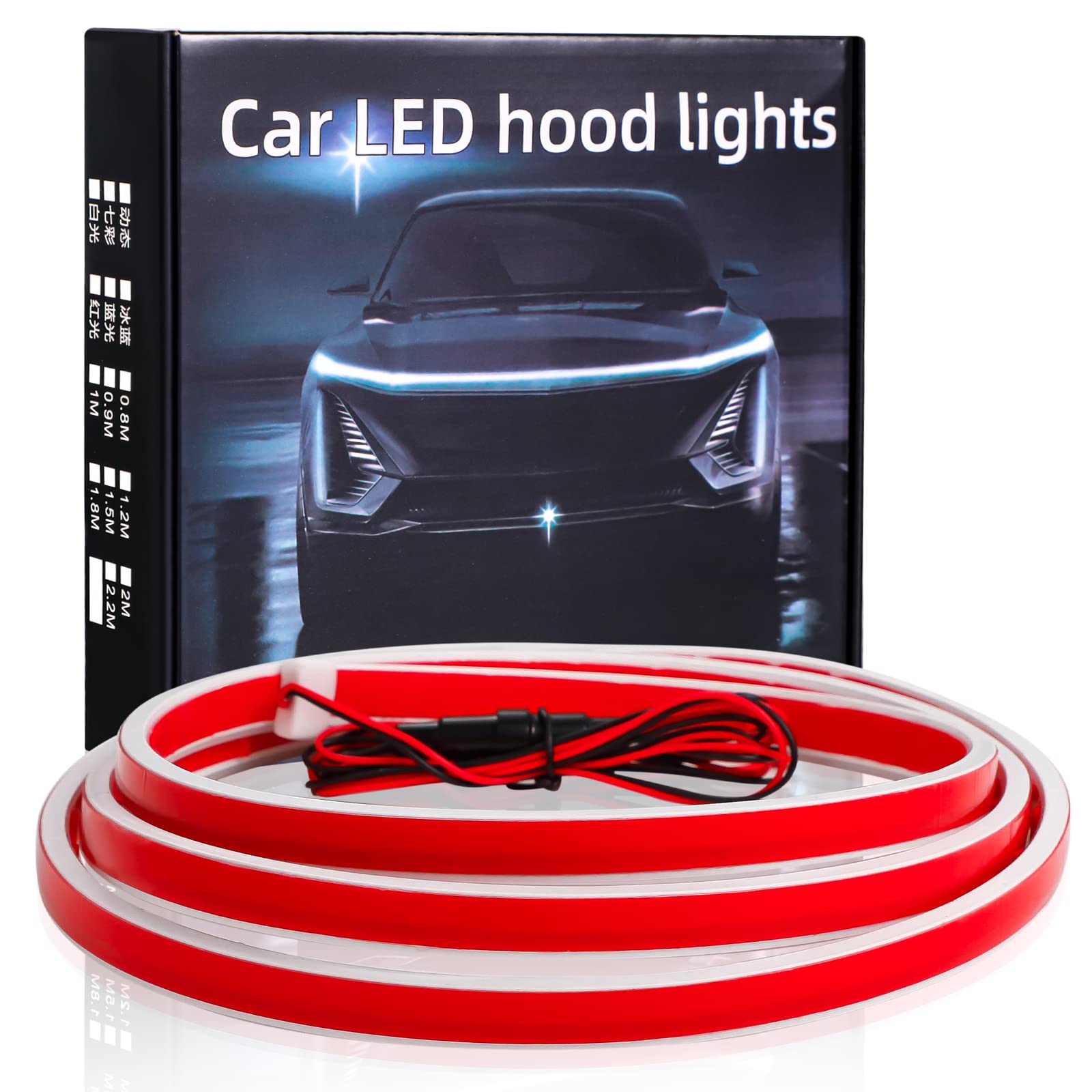 HConce hood strip displays dynamic scan startup for bold daytime presence.