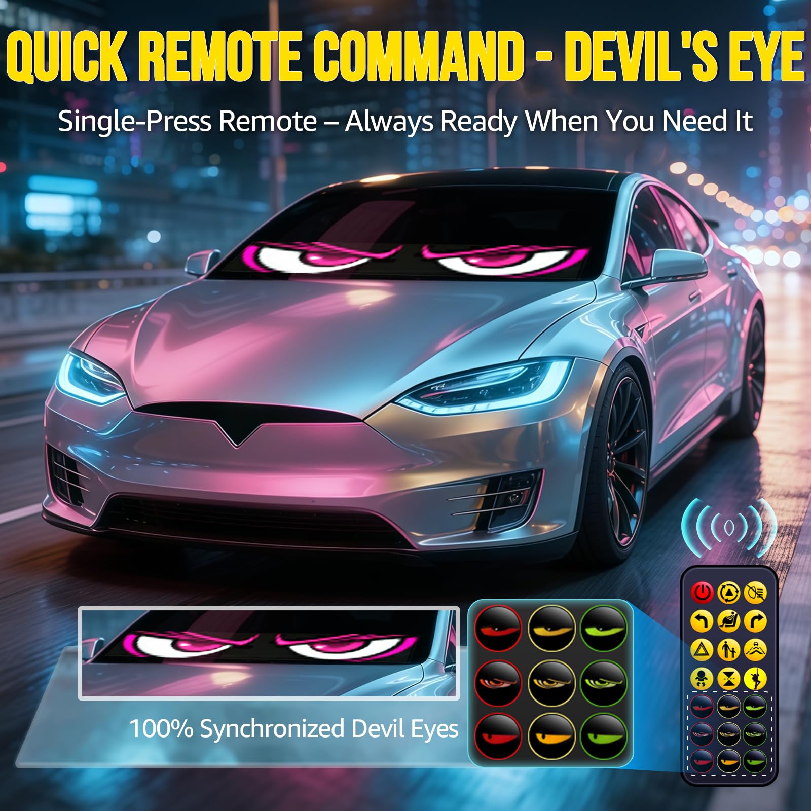 HCYHNB Devil Eyes kit includes cable and charger for plug-and-play setup