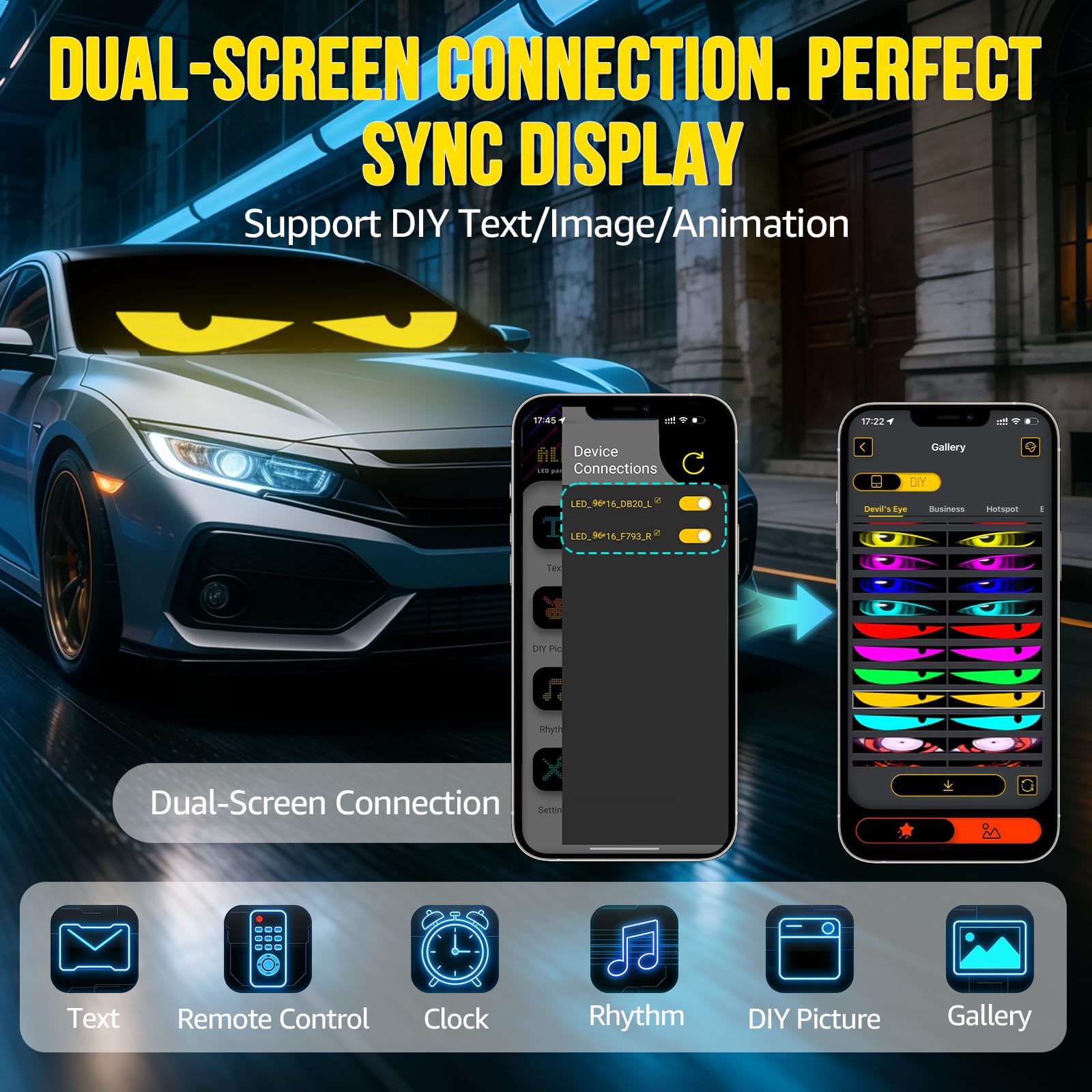 HCYHNB Devil Eyes weatherproof design provides day and night visibility