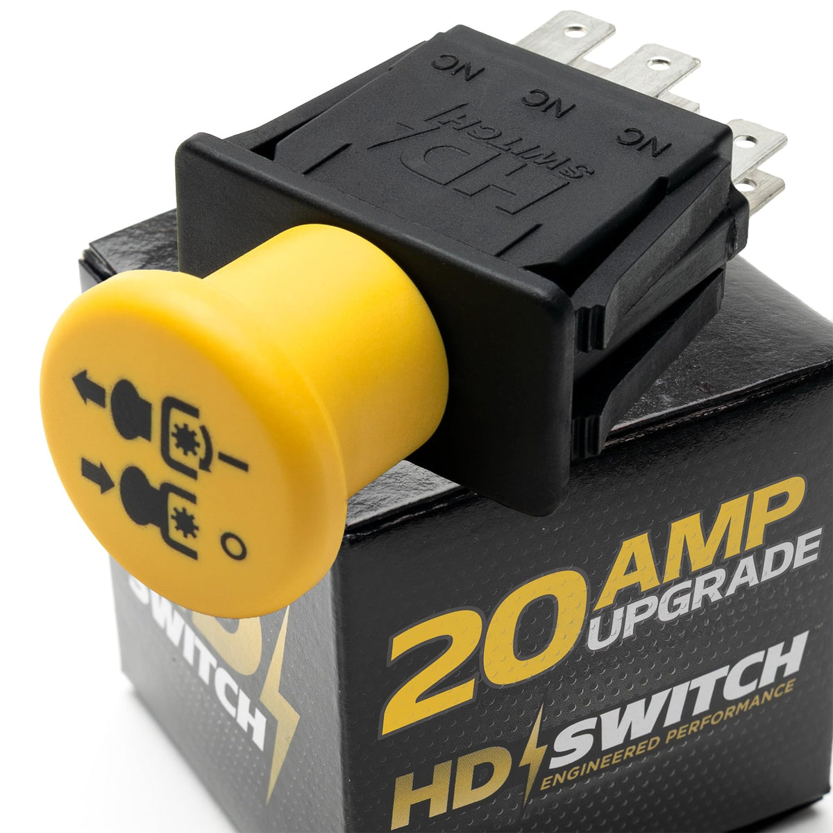 HD Switch 056-8058-00 front view of 20A PTO switch for Bad Boy mowers