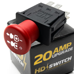 HD Switch 20A PTO switch product shot showcases rugged upgrade for heavy-duty mowers.
