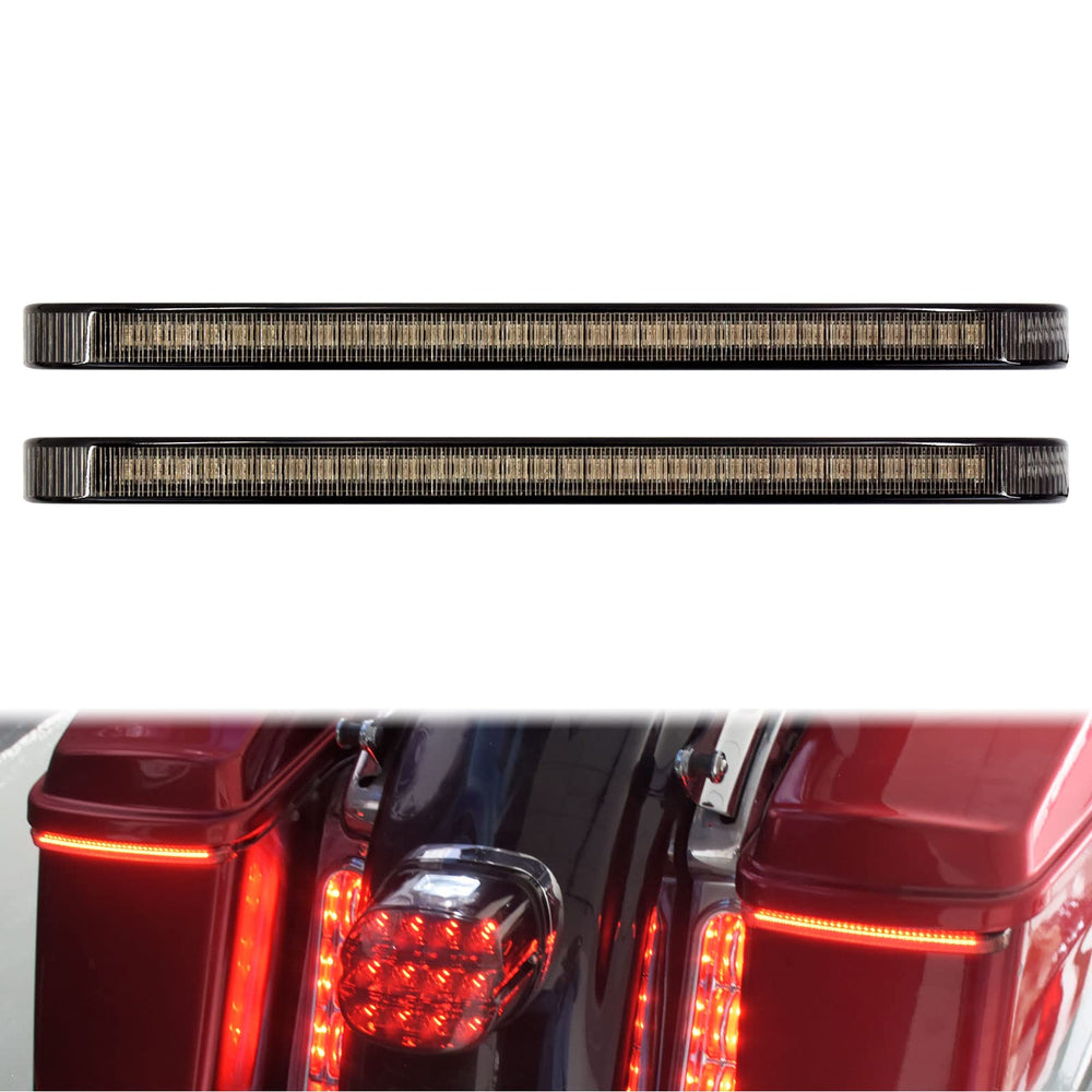 HDBUBALUS tail light LED set on saddlebag boosts running and braking visibility.