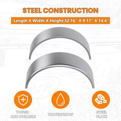 HECASA 32-inch long fender dimension for wider wheel coverage