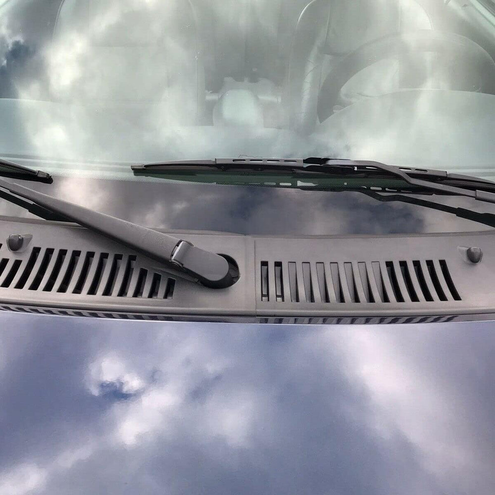 HECASA bolt-on wiper cowl for 1999-2004 Mustangs shows easy installation.