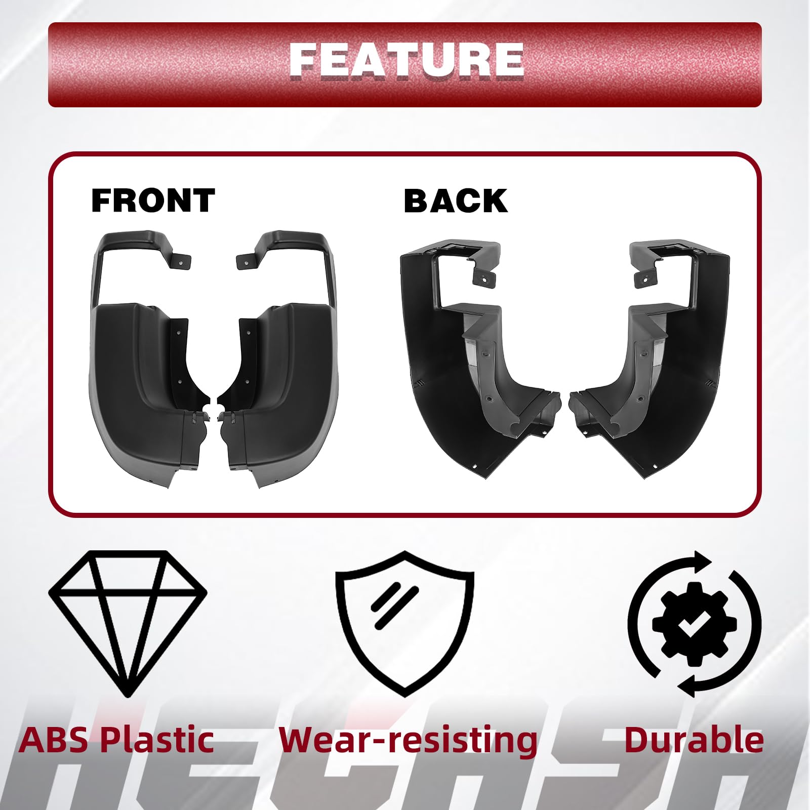 HECASA bumper corner cover in PP plastic delivers durable, precise fit.