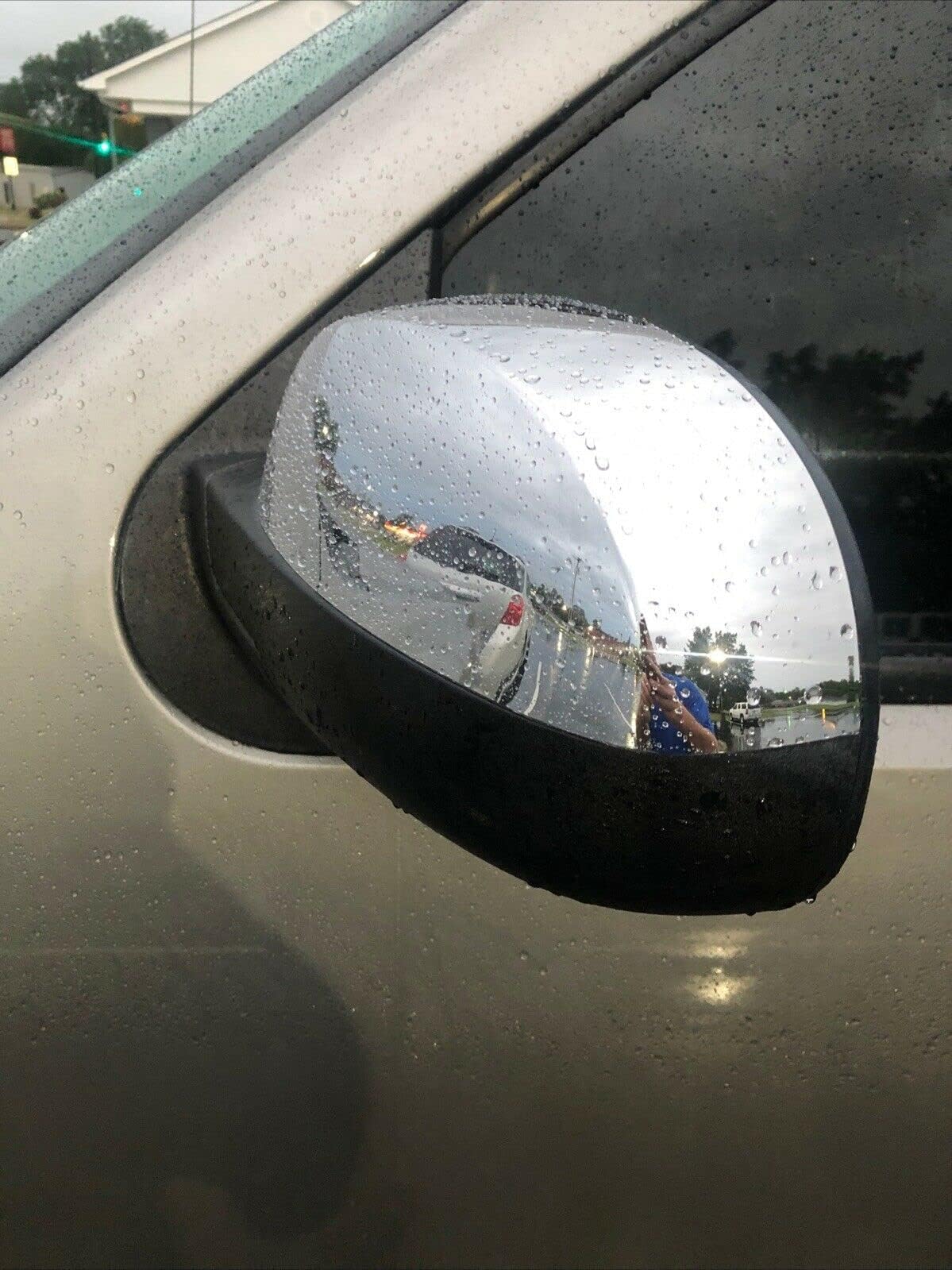 HECASA chrome mirror half cap for Chevy Silverado right protects housing and adds durable shine.