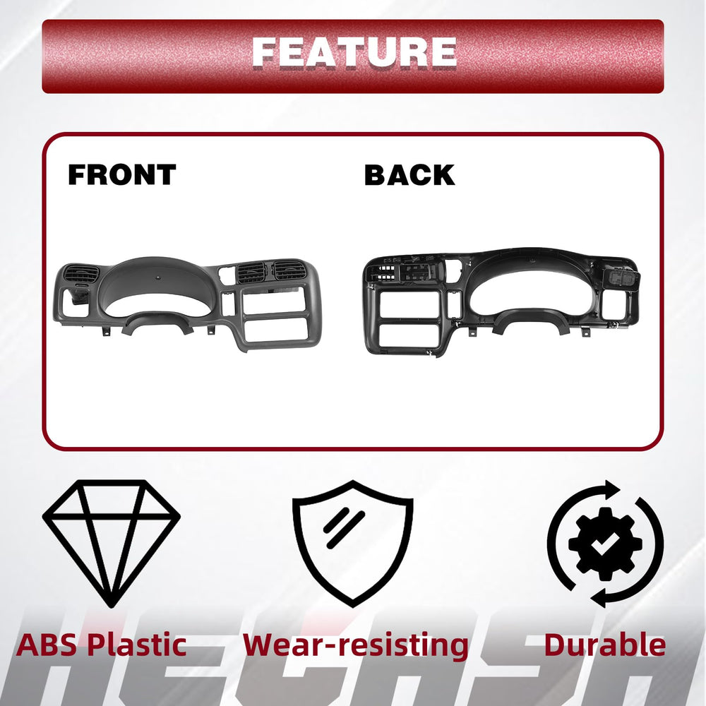 HECASA bezel panel protects the radio area with sturdy edge
