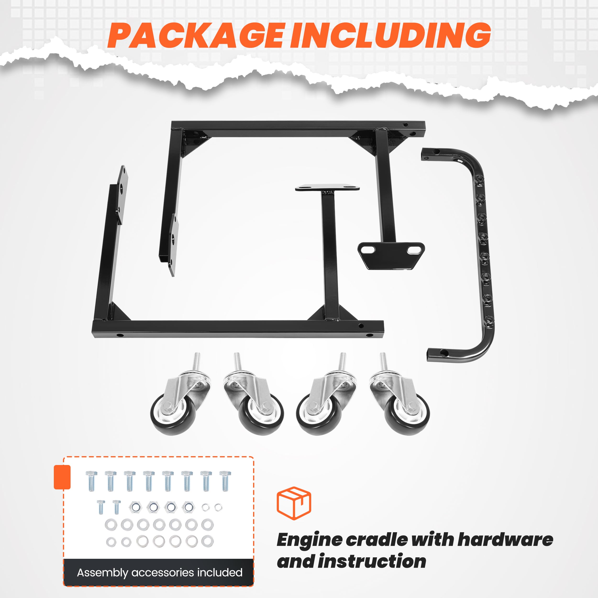 HECASA cradle holds up to 750 pounds for heavier engines.