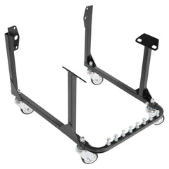 HECASA engine cradle stand with wheels supports Chevy small-block engines securely.