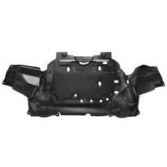 HECASA splash shield rear view on Honda Fit enhances under-hood shielding.
