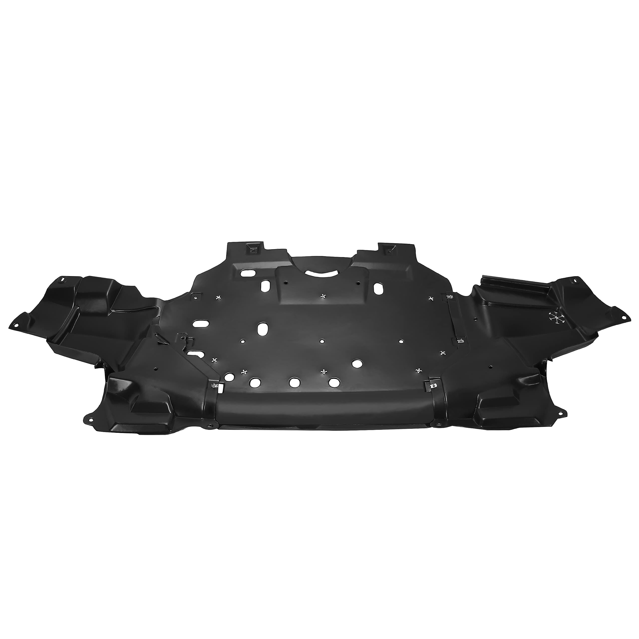 HECASA engine splash shield front view protects the Honda Fit engine from debris.